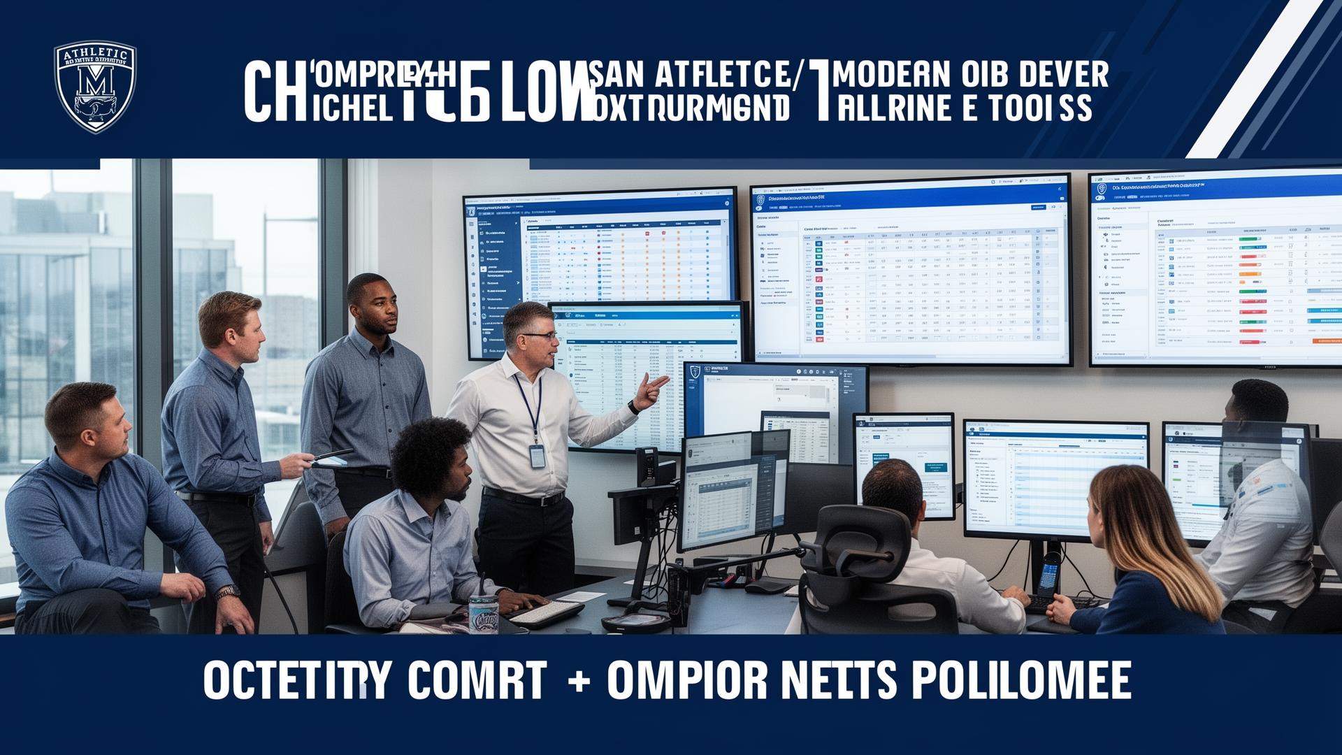 Athletic director reviewing program-wide dashboards